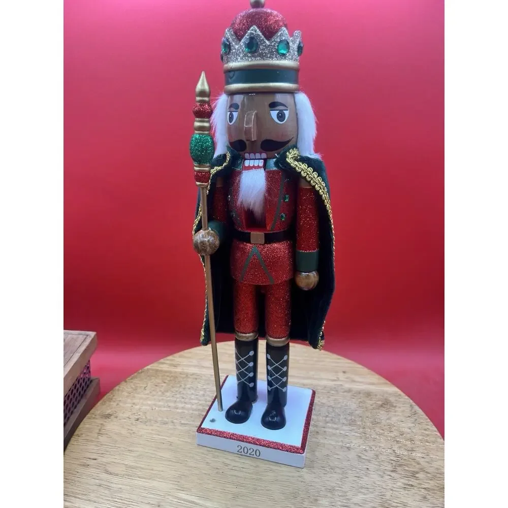 2020 Red Glitter King Guard Nutcracker Gold Wooden Christmas Holiday Cape 14